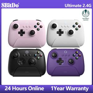 8BitDo Ultimate 2.4G 컨트롤러 홀 조이스틱, 충전 도크 포함, PC, 윈도우 10,11, 스팀, 안드로이드, 애플 무선 게임패드용