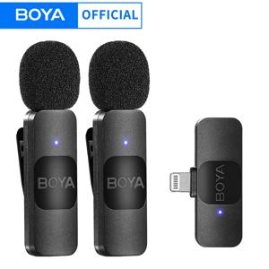 BOYA BY-V 전문가용 무선 라발리에 미니 마이크, 아이폰 아이패드용, 안드로이드 라이브 방송, 게임 녹화, 인터뷰 브이로그