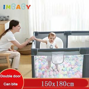 IMBABY 아기 놀이 펜 150x180cm 어린이 놀이 틀 아기 활동 체육관 공원 아기 공 상자 공 수영장, 어린이 공 울타리