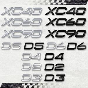 볼보 XC90 XC60 XC40 용 3D 자동차 스티커, AWD D2 D3 D4 D5 D6 D8 변위 엠블럼 금속 후면 배지 데칼, 액세서리