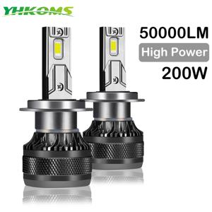 YHKOMS 자동차 LED 헤드라이트 H7 LED H4 H1 H8 H11 HB3 HB4 9005 9006 9012 6000K 200W 50000LM 자동 LED 램프 터보 안개등 12V