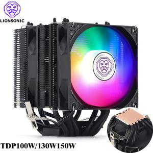 6 히트 파이프 CPU 쿨러 4 핀 PWM RGB PC 조용한 인텔 LGA 1700 2011 2011-3 1200 1150 1151 X79 X99 E5 AMD AM3 AM4 CPU 냉각 팬