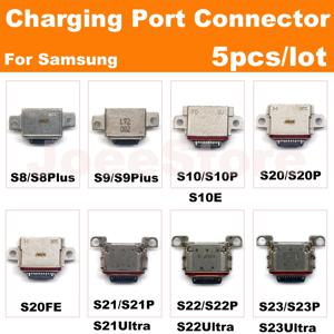 USB 충전 포트 잭 도크 커넥터, 삼성 S23 S22 S10 S20 S21 울트라 S8 S9 플러스, C타입 충전기 플러그 도크 소켓, 5 개