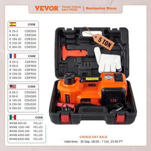 VEVOR 5 톤 전기차 잭, 11023 LBS 유압 잭 리프트, SUV MPV 세단 트럭용 휴대용 자동차 잭, 타이어 교체, 차고 수리