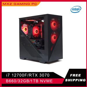 MXZ DIY PC 게이밍 그래픽 카드, I7 12700F, RTX3060ti, 3070 B660, 32GB, 1TB NVME, PC 게이머 완성