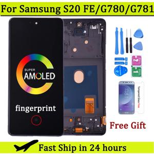 AMOLED LCD 디스플레이 터치 디지타이저 어셈블리, 삼성 S20 FE S20 선풍기 에디션, S20 FE 5G SM-G780F SM-G781B LCD, 6.5 인치