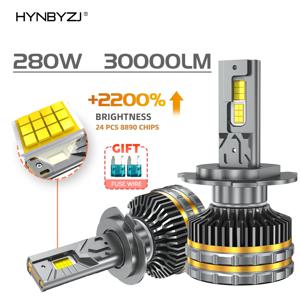 HYNBYZJ 차량용 LED 헤드라이트, H1, H3, H8, H11, H13, HB3, HB4, 9005, 9006, 9012 9007, 12V, 24V, 280W, H4, H7, 30000LM