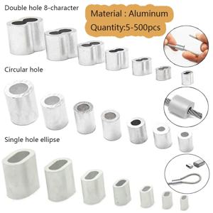 알루미늄 슬리브 와이어 크림프 슬리브 와이어 페룰 코드 잠금 장치, 알루미늄 케이블 스토퍼 크림프 로프 하드웨어, 5 개, 10 개, 25 개, 50 개, 100 개, 200 개, 500 개