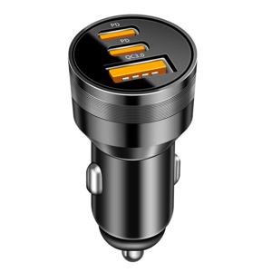 차량용 USB C 충전기 듀얼 PD QC3.0 고속 전원 충전 블록, 담배 라이터 소켓 분배기 전원 어댑터, 78W PD