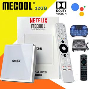 MECOOL KM2 플러스 디럭스 안드로이드 11 인증 TV 박스, 구글 TV 돌비 비전 애트모스, 4GB DDR4, 32GB, 1000M LAN, 와이파이 6, 4K 스트림 TV박스