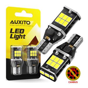 AUXITO Canbus LED 후진등, 912 921 LED 전구, 오류 없음, 자동차 백업 리어 램프, 화이트 슈퍼 브라이트, T15, T16, W16W, 12V, 6000K, 2 개