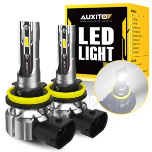 AUXITO PTF 안개등 전구 헤드 라이트, H8 LED 전구, 고출력 9005 HB3 9006 HB4 램프, 팬리스 6500K ZES 칩, 12V, 50W, 2 개