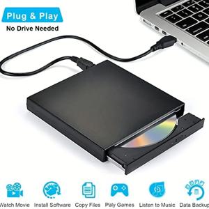 외장 CD DVD 드라이브, USB 2.0 슬림 휴대용 외장 CD-RW 드라이브, DVD-RW 버너 라이터 플레이어, 노트북 PC 데스크탑 컴