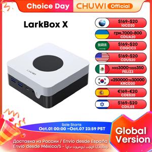 CHUWI LarkBox X 미니 PC, 12 세대 인텔 프로세서, 와이파이 6 데스크탑 컴퓨터용 UHD 그래픽, 12GB RAM, 512GB SSD, 인텔 N100 게임 PC