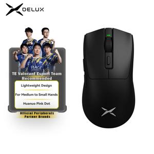 Delux M600 시리즈 무선 게이밍 마우스, PC 게이머용 충전식 마우스, 듀얼 모드 연결, 26000DPI 매크로, 52g 경량, 2.4G