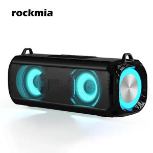 Rockmia 인기 RGB LED 조명 스피커, EBS-045 BT 5.0, 휴대용 무선 블루투스 음악 플레이어, 마이크 내장 TF 카드 지지대