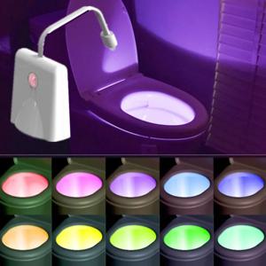 스마트 PIR 모션 센서 변기 시트 야간 조명, 10 색 LED 방수 백라이트, 변기 보울 램프, 500mAh WC 변기 라이트