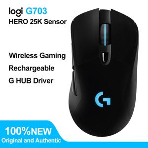 로지텍 G703 LIGHTSPEED HERO 센서 E-스포츠 게이밍 마우스, 25600DPI 충전식 인체 공학적 2.4G 무선 마우스, RGB 백라이트 1ms