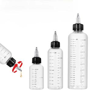 플라스틱 PET 주스 액체 용량 스포이드 병, 트위스트 탑 캡, 문신 안료 잉크 용기, 30ml, 60ml, 100ml, 120ml, 250ml, 1 개