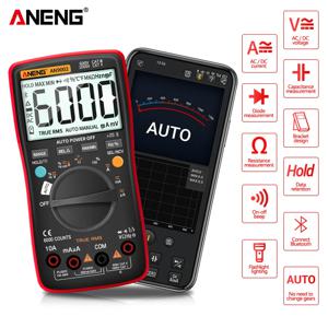 ANENG 블루투스 디지털 멀티미터 AN9002, 6000 카운트, 전문 멀티미터, True RMS AC/DC 전류 전압 테스터, 자동 범위