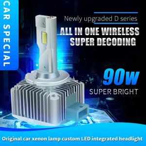 LED CANBUS 제논 헤드라이트 CSP 6000K 화이트 HID LED 헤드라이트, LED 전구, 플러그 앤 플레이, D3S, D1S, D2S, 2 개