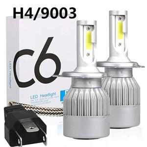 자동차 LED 헤드라이트, 하이/로 빔 전구, 컬러 6000K, C6, H4, H7, H11, 9005, 9006, 7600LM, 36W, 2 개