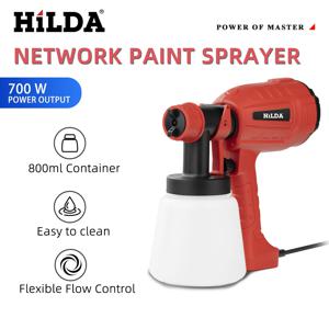 HILDA 전기 스프레이건 고출력 도구, 페인트 분무기, 자동 가정용 빨간색 전기 스프레이건, 800ml