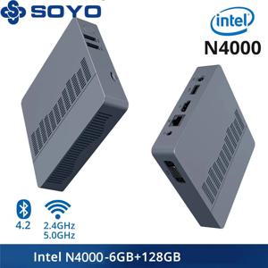 SOYO M2 에어 미니 PC, 강력한 6GB RAM, 128GB EMMC, 인텔 N4000, 윈도우 11 프로 컴팩트, 가정, 비즈니스 및 게임용으로 이상적