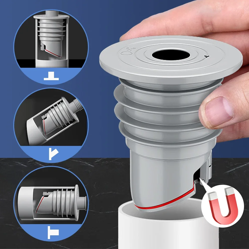 실리콘 욕실 하수구 도장 링, 주방 싱크대 하수관 플러그 세탁기, 냄새 누출 방지 바닥 배수 커넥터 스토퍼