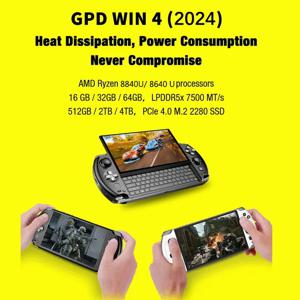 GPD WIN 휴대용 게임패드 태블릿, 64GB RAM, 4TB PCLE 4.0 SSD 포켓 미니 PC 노트북 게임 플레이어 콘솔, AMD 8840U, 7640U, 6 인치, 신제품