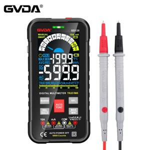 GVDA 스마트 자동 범위 디지털 멀티미터, 9999 카운트, 1000V 10A 테스터, 계량기 Ohm Hz 커패시턴스, REL True RMS AC DC DMM GD128, 신제품