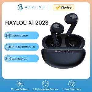 HAYLOU X1 2023 TWS 블루투스 이어폰 BT5.3 무선 헤드셋 메탈릭 케이스, 12mm 다이나믹 드라이버, 24 시간 배터리, 라이프 스포츠 이어버드