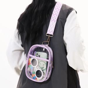 스포츠 허리 가방 한국어 스타일 남성 여성 Pvc 투명 단일 어깨 젤리 Crossbody 방수 저장 가슴 전화 가방