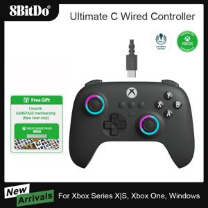 Xbox 시리즈 X/S Xbox One용 궁극의 C 유선 게임 컨트롤러, RGB 조명 홀 효과 조이스틱, Windows 10/11, 8BitDo