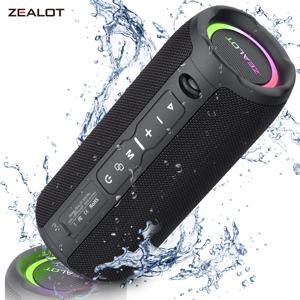 ZEALOT S49PRO 휴대용 블루투스 스피커 사운드 박스, IPX6 방수 야외 스테레오 음악 서브우퍼 파티 스피커, 20W