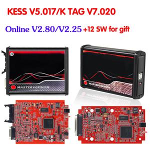 온라인 무제한 KESS 2.80 EU 레드 V5.017 KTAG V7.020 4 LED 2.25, OBD2 OBD2 자동차 ECU 칩 튜닝 키트, 5.017 k 태그 프로그래머 도구