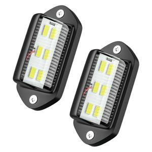 백색 LED 번호판 라이트, 12V 24V DC 방수 6-SMD 번호판 램프, 트럭 SUV 트레일러용 미등, 2 개