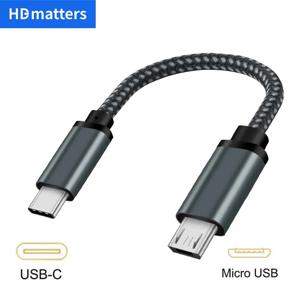 짧은 USB C-마이크로 USB 케이블, USB-C C 타입-마이크로 B USB 2.0 OTG 데이터 충전기 케이블 코드, 맥북 프로 미니 삼성 샤오미