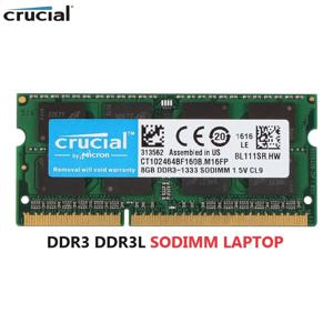 Crucial 노트북 메모리용 RAM DDR3 DDR3L, 8GB, 1333MHz, 1600MHz, 1866MHz, SODIMM PC-10600 12800 14900, 1.5V, 1.35V