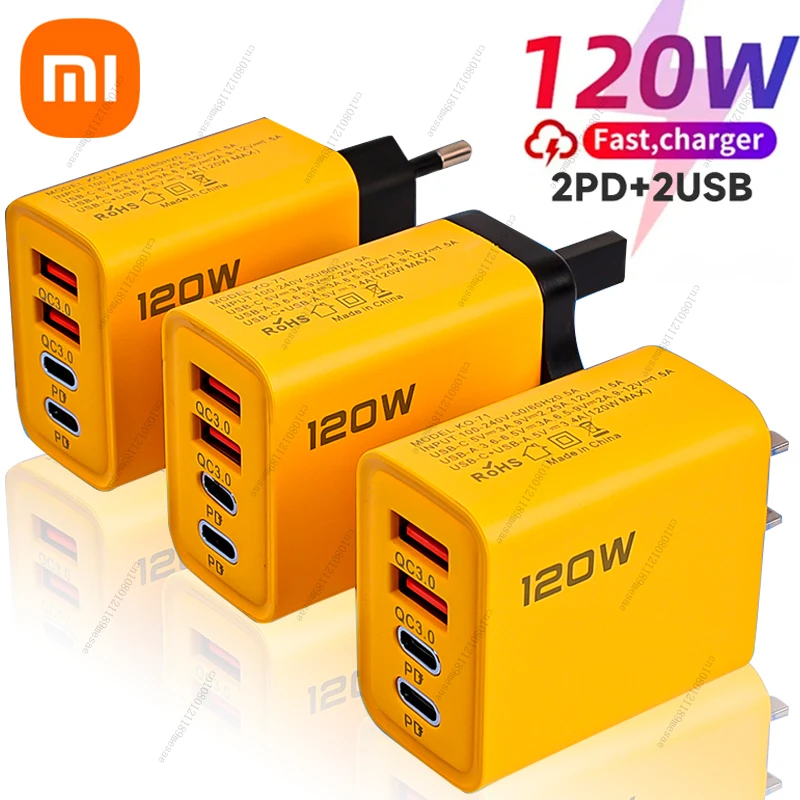 샤오미 120W 초고속 충전기 C타입 3.0 USB 충전기 어댑터, 아이폰 삼성 샤오미 PD USB 충전기 고속 충전기