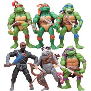 닌자 거북이 애니메이션 피규어 네카 TMNT 한정판 액션 피규어, 조각상 액션 피규어, 움직일 수 있는 모델 장난감 선물, 6 개/4 개/세트