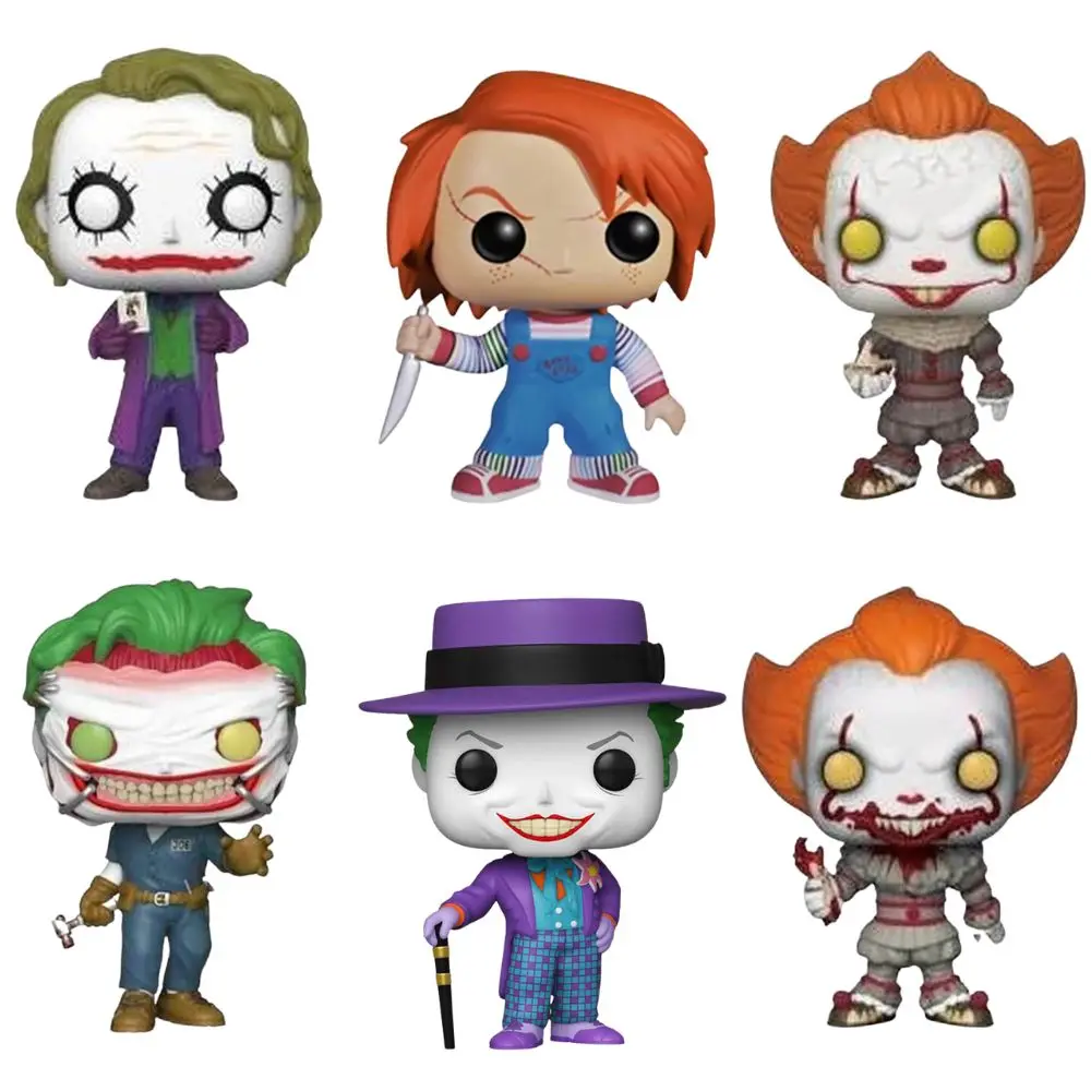 Funko POP Pennywise PVC 액션 장난감 모델 인형 비닐 피규어, 조커 IT TM 광대 모델, 어린이 액션 피규어 장난감, 발롱 337 포함, 36