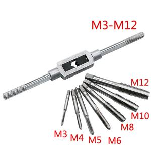 Hss 핸드 스크류 탭 다이 렌치, Met Verstelbare 탭 렌치 1/16-1/2,Schroefdraad 메트릭 플러그 탭 M3 M4 M5 M6 M8 M8 M12, 8 개