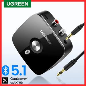 UGREEN 블루투스 RCA 리시버 5.1 aptX HD 3.5mm 잭 Aux 무선 어댑터, TV 차량용 음악 2RCA 블루투스 오디오 리시버 aptX