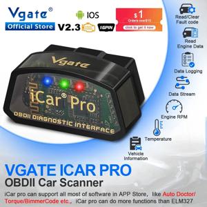 Vgate iCar Pro 자동차 자동 진단 스캐너, iOS 스캔 도구용 와이파이 블루투스 4.0, elm327 V2.3 OBD 2 OBD2 PK ELM 327 V1 5