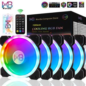 120mm PC 컴퓨터 케이스 팬 냉각 쿨러 6 핀 조정 가능한 RGB Led 12cm 음소거 환풍기 5V DC ARGB 팬 속도 조정 Aura Sync