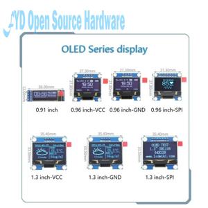 화이트 워드 OLED 시리즈 12864 LCD 디스플레이 모듈, IIC I2C SPI 128x64 I2C SSD1306, 0.91 인치, 0.96 인치, 1.3 인치