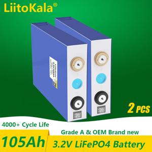 LiitoKala 전기 자동차 코치 골프 카트용 고드레인 배터리, DIY 12V 태양광 인버터, LifePo4 배터리, 3.2V, 105Ah, 30Ah, 50Ah, 1-2 개