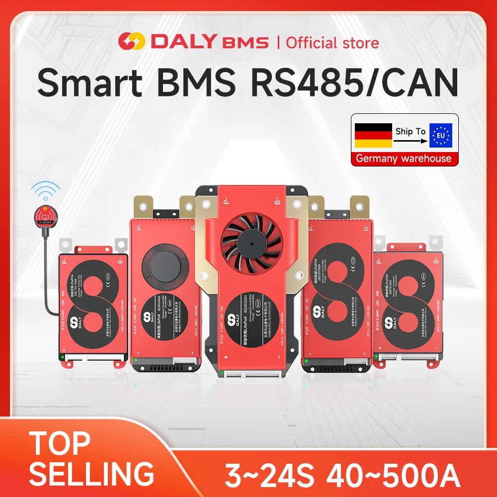 Daly 스마트 BMS LiFePo4 4S 12V 24S 72V 48V 16S 40A 60A 100A 150A 200A 250A 리튬 이온 BMS 7S 13S 14S 48V 전원 은행