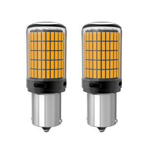 2pcs BA15S P21W BAU15S PY21W 1157 BAY15D P21/5W W21W T25 전면 후면 신호등 Canbus Led 황색 4014 칩셋 150SMD